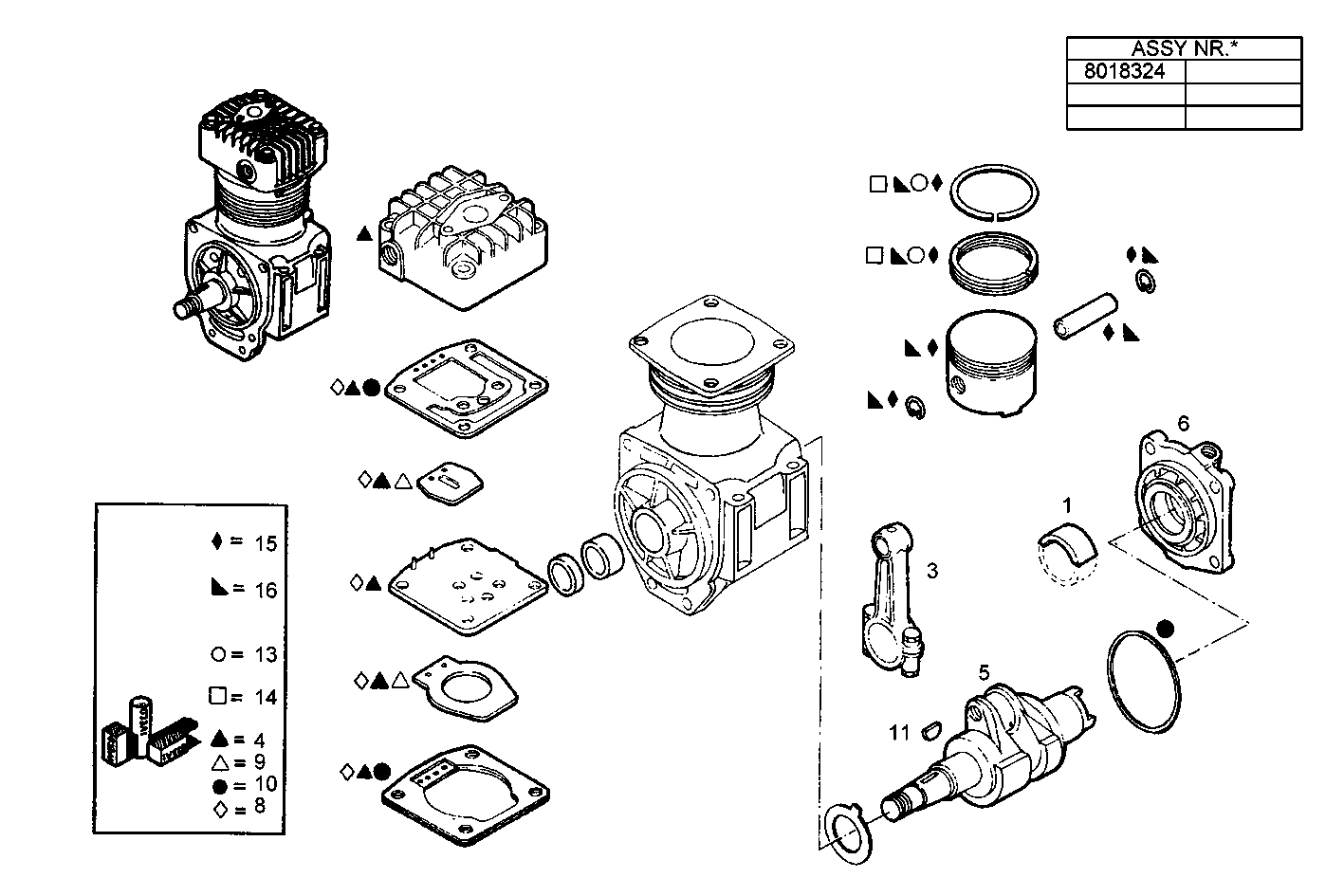 AIR COMPRESSOR - N45MNTD22.00 NEF 4 mechanic. - TIER 2 parts diagram