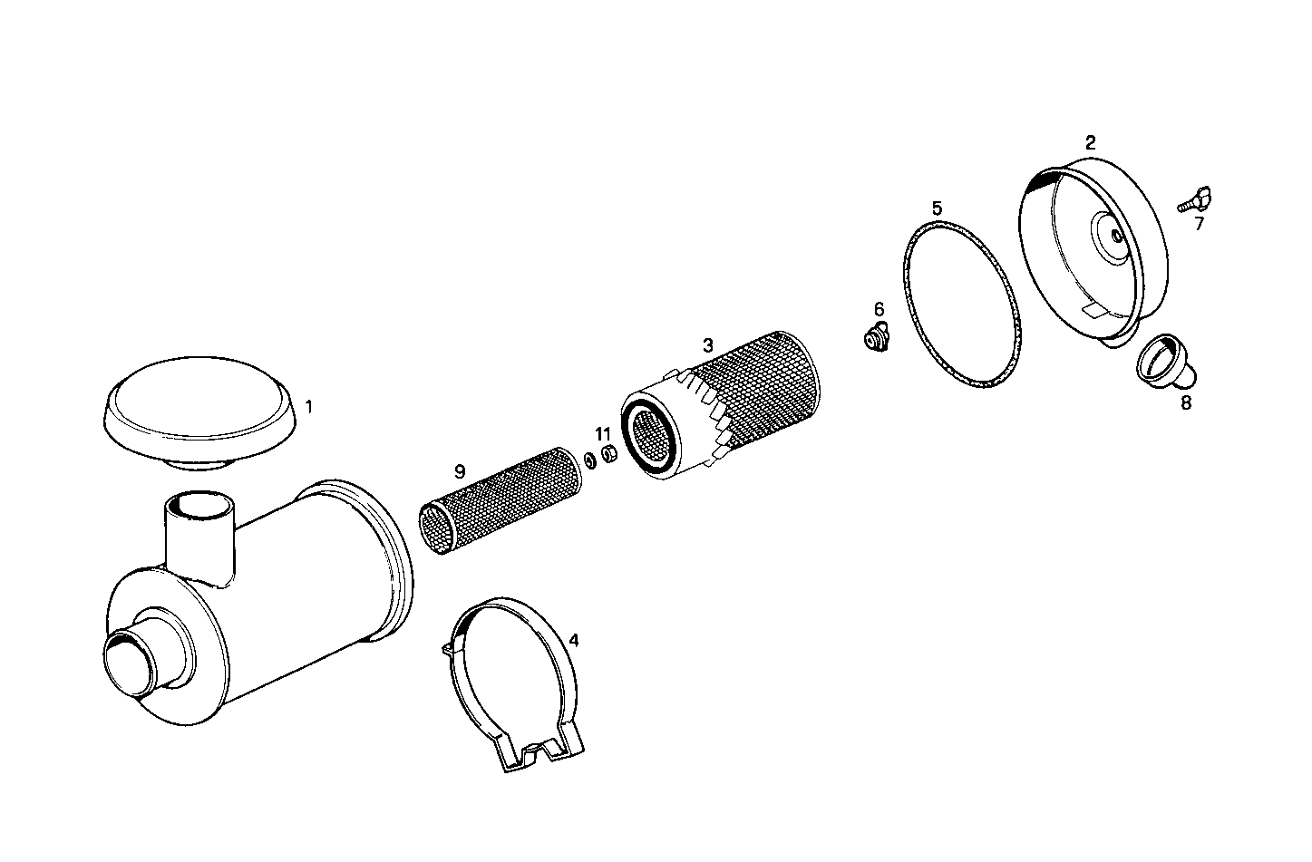 DRY AIR CLEANER - PU8065E00.00A100 PU8065E00 parts diagram