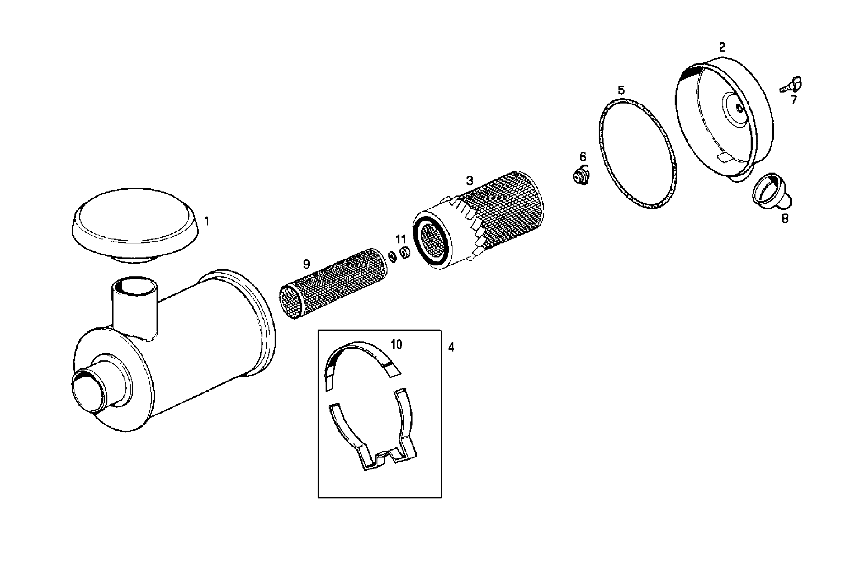 DRY AIR CLEANER - 8065E00.00A004 8065E00 parts diagram