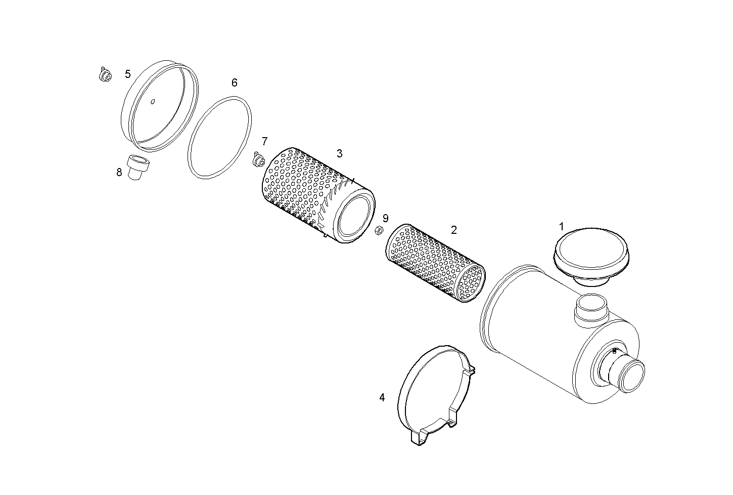 DRY AIR CLEANER - GENEF200E.A552 NEF 6 electron. parts diagram