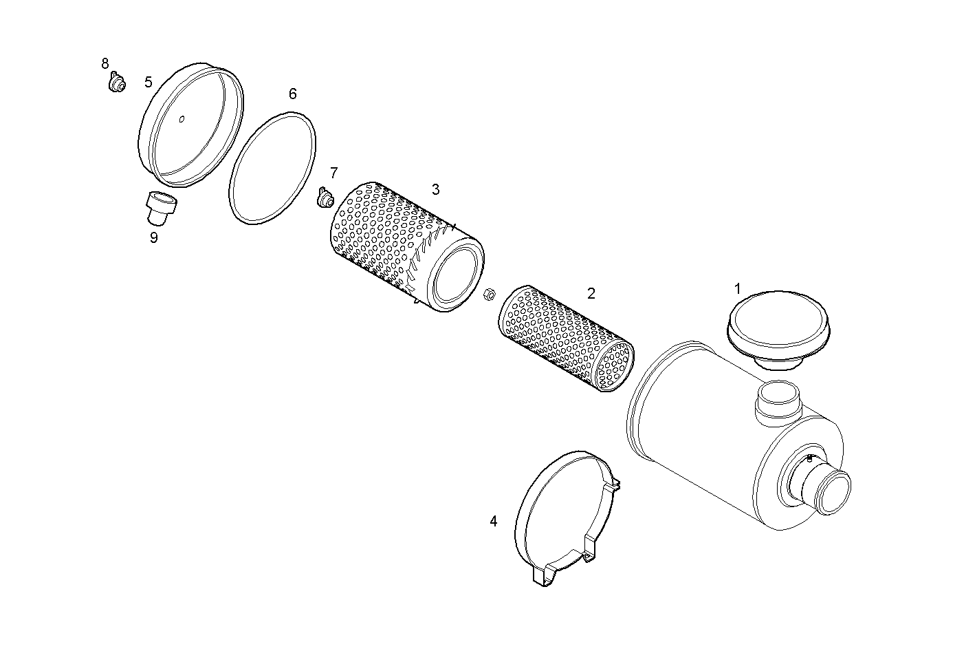 DRY AIR CLEANER - N40ENTD20.00A810 NEF 4 electron. - TIER 2 parts diagram