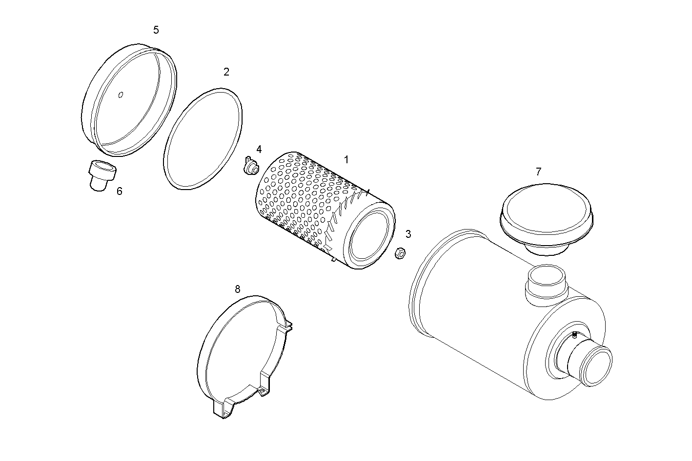 DRY AIR CLEANER - CURSOR78TE2.A002 CURSOR 8 parts diagram