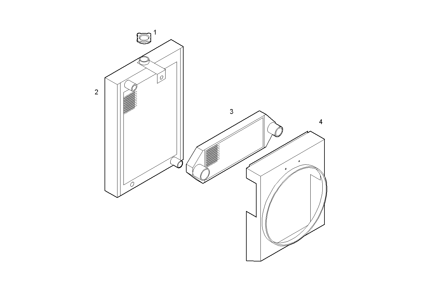 RADIATOR 2 CIRCUITS AIR/WATER (COMPONETS ) - N45MSTX20.50 NEF 4 mechanic. - TIER 3 parts diagram