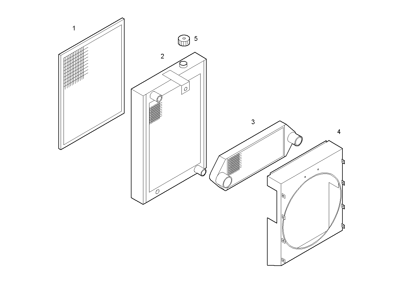 RADIATOR 2 CIRCUITS AIR/WATER (COMPONETS ) - N45MSTD20.50A801 NEF 4 mechanic. - TIER 2 parts diagram