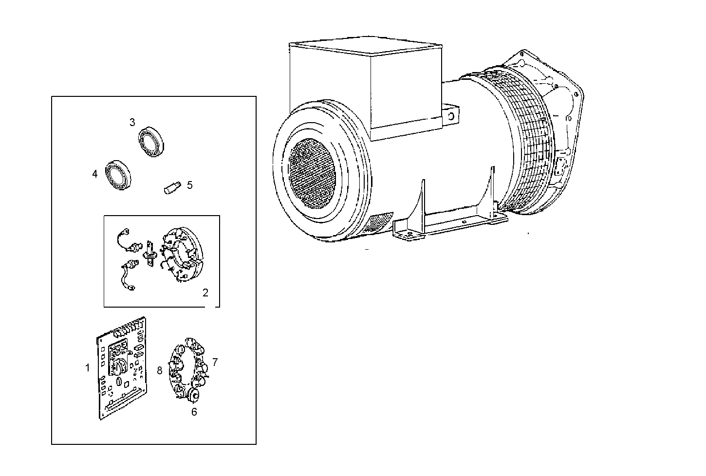 ELECTRIC MACHINE (COMPONENTS) - GE8061Si06.05R950 GE8061si06 parts diagram