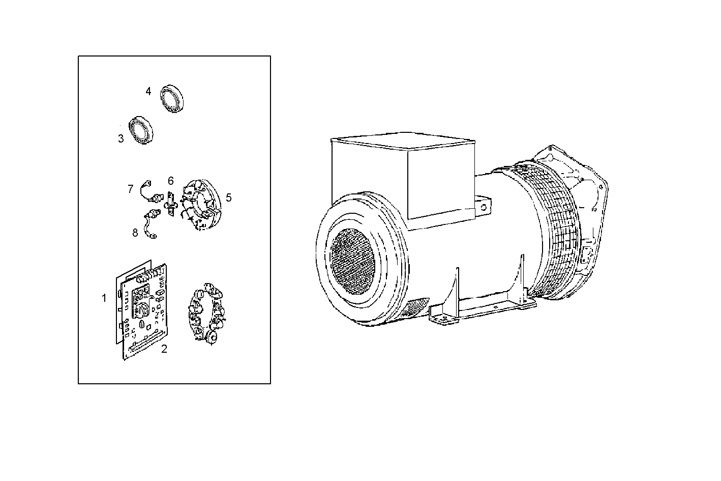 ELECTRIC MACHINE (COMPONENTS) - GENEF200E.A001 NEF 6 electron. parts diagram