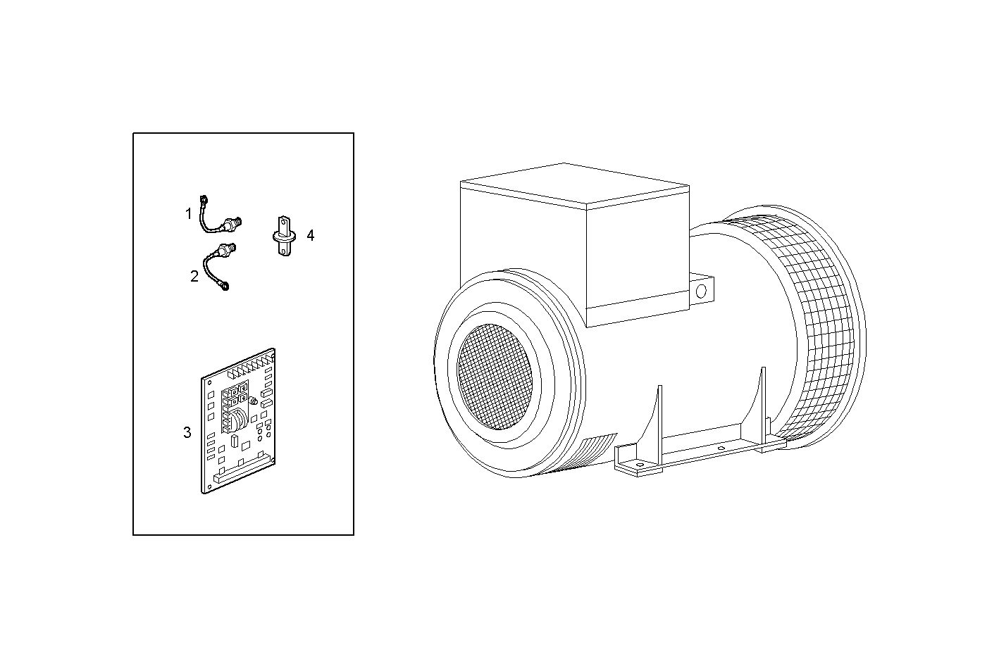 ELECTRIC MACHINE (COMPONENTS) - NEF60TE2.00 NEF 6 electron. parts diagram