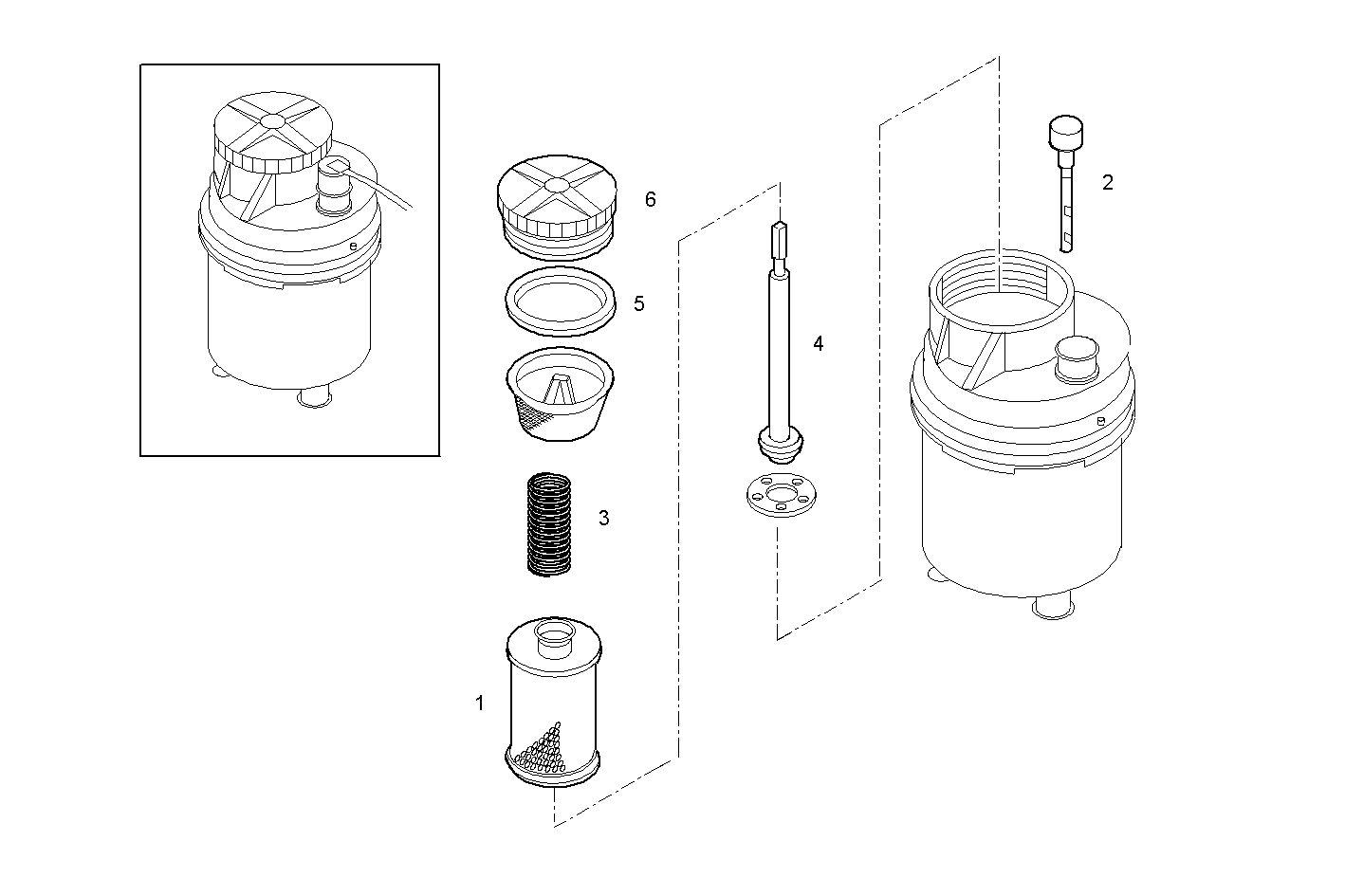 STEERING OIL TANK - N60ENTM40.10 NEF 6 electron. parts diagram